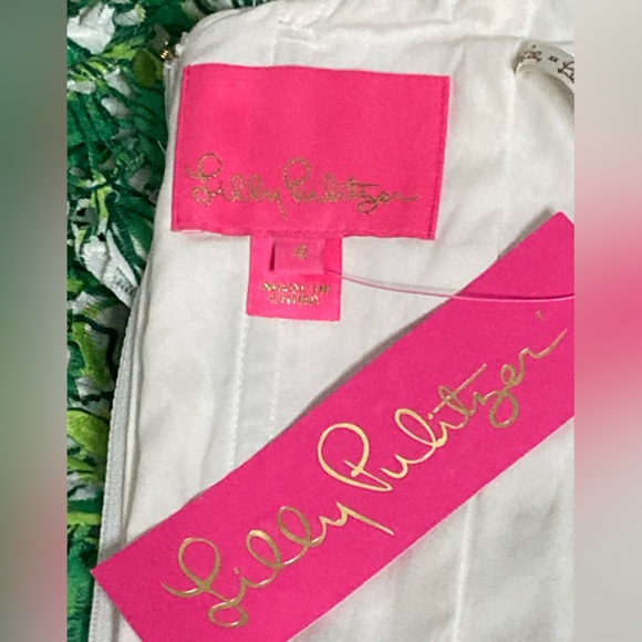 NWT Lilly Pulitzer Resort White Flamingle Cicely Off the Shoulder Dress - Sz 4 - Picture 8 of 10